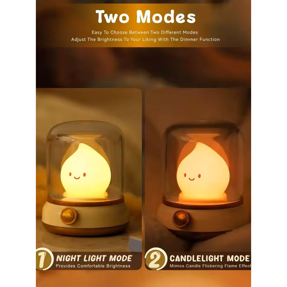 Kerosene Style LED Night Light USB Rechargeable Flameless Table Lamp 2