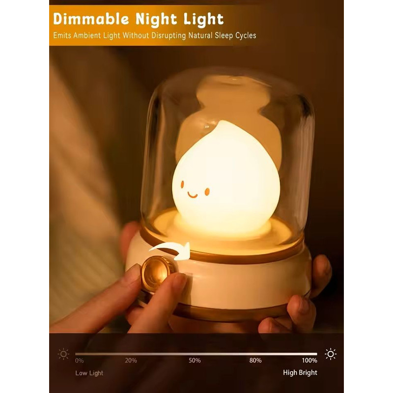 Kerosene Style LED Night Light USB Rechargeable Flameless Table Lamp 3