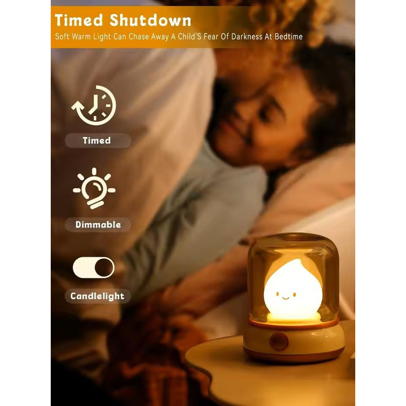 Kerosene Style LED Night Light USB Rechargeable Flameless Table Lamp 4