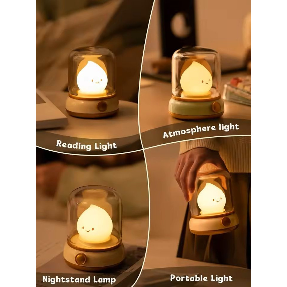 Kerosene Style LED Night Light USB Rechargeable Flameless Table Lamp 5