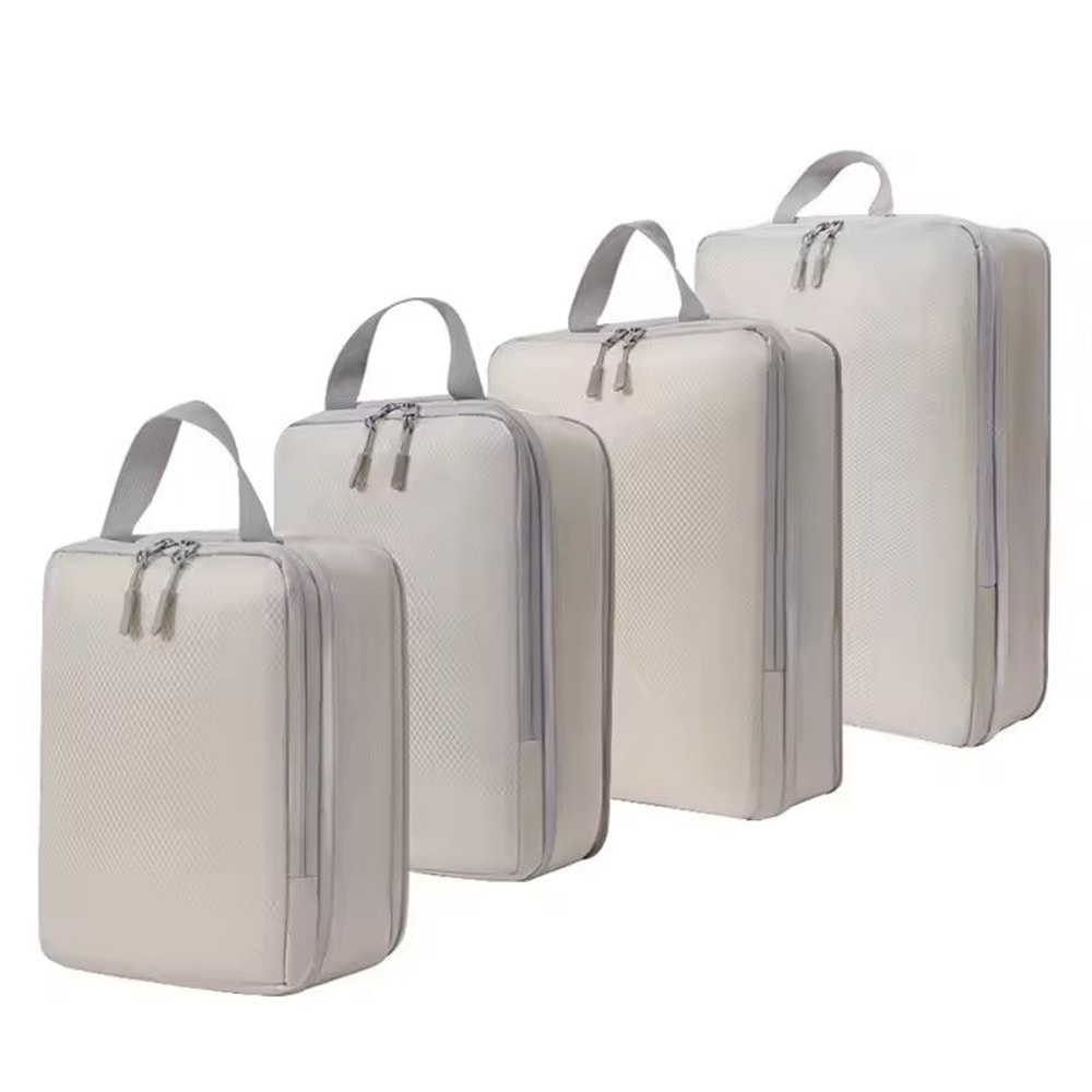 4Piece Travel Compression Packing Cubes Waterproof Organizer Set 9