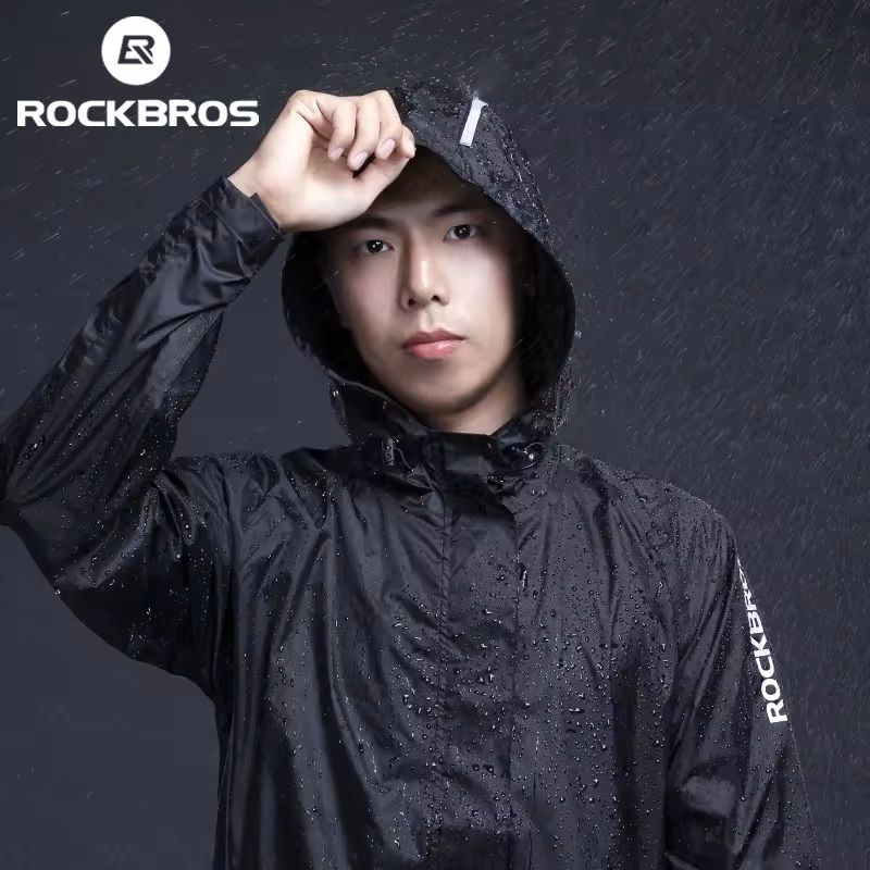 Mens Waterproof Cycling Jacket Reflective Hooded Windbreaker 0