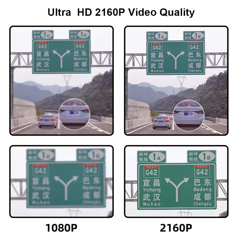 4K Dual Lens Dash Cam With GPS WiFi Night Vision Front And Rear Camera 1