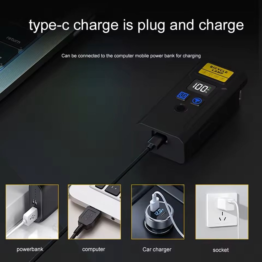 Smart Bicycle Headlight With Horn And Remote Control 5