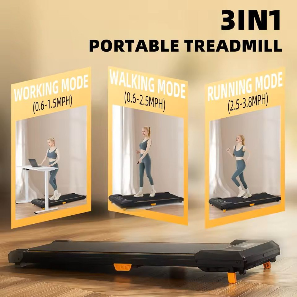 Under Desk Incline Treadmill Compact Walking Pad 330 Lbs Capacity 4