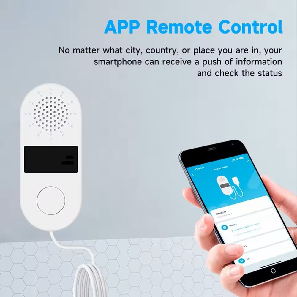 WiFi Water Leak Detector With 130dB Alarm And App Control 5