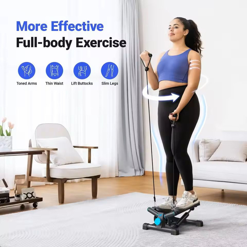 Mini Twist Stepper With Resistance Bands 330 Lbs Capacity 0