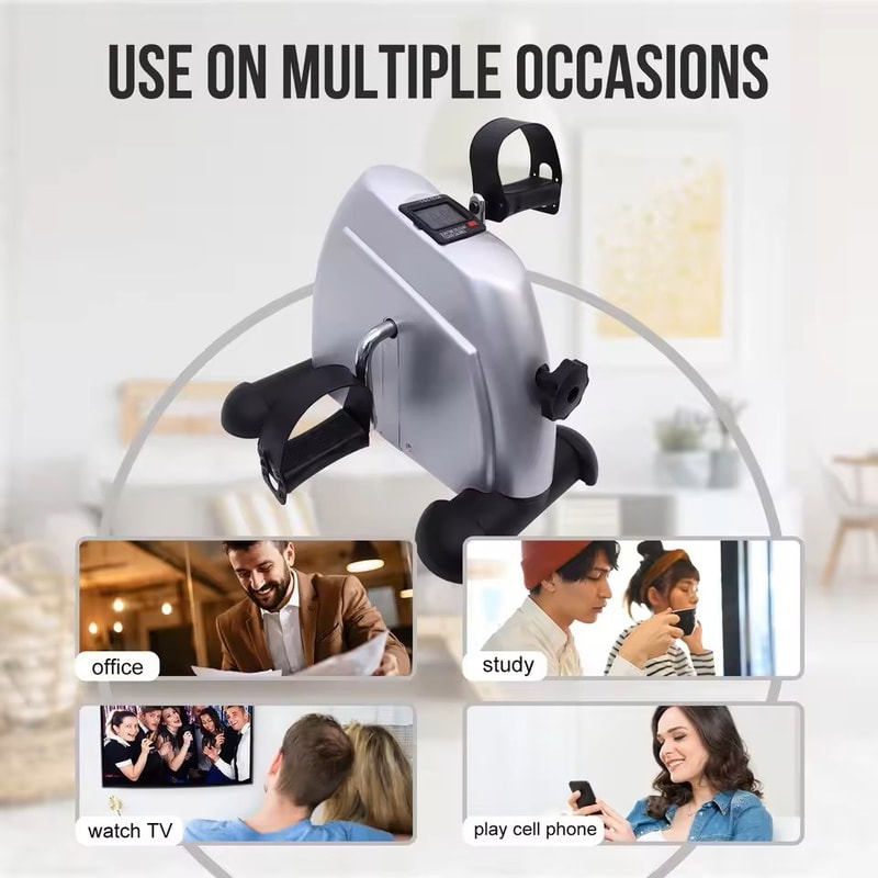 Mini Pedal Exercise Bike Under Desk Cycling Trainer With LCD Display 3