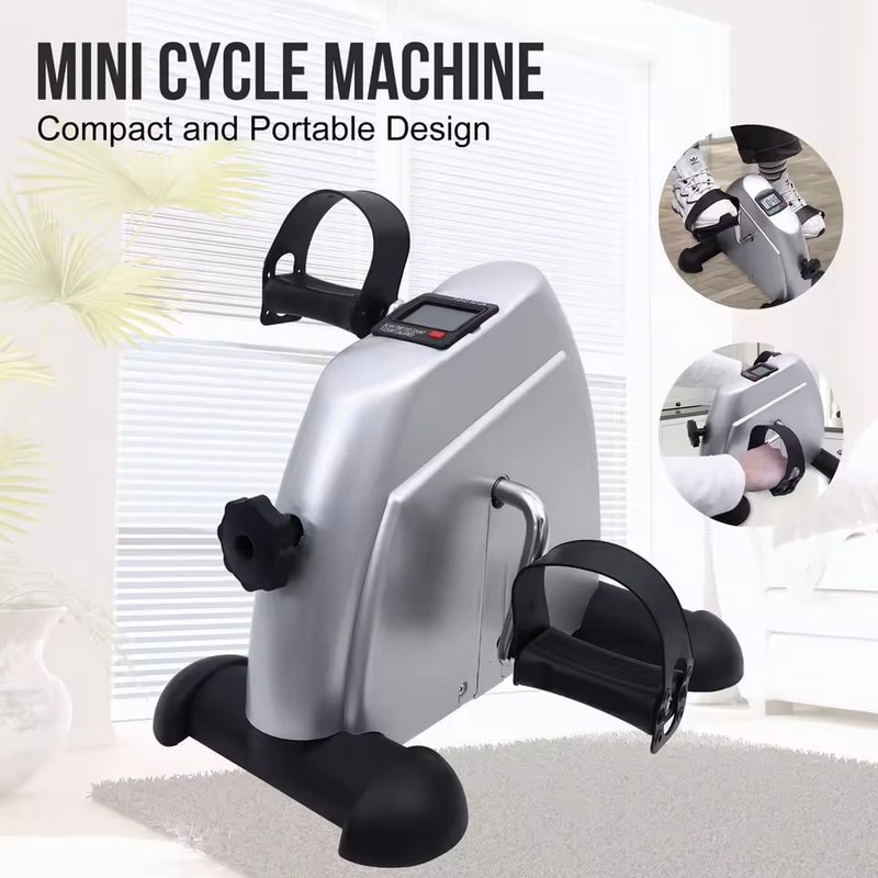 Mini Pedal Exercise Bike Under Desk Cycling Trainer With LCD Display 0