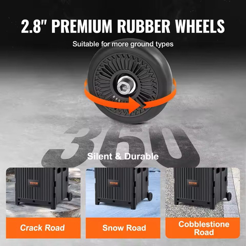 Foldable Utility Shopping Cart With Wheels And Telescopic Handle 4