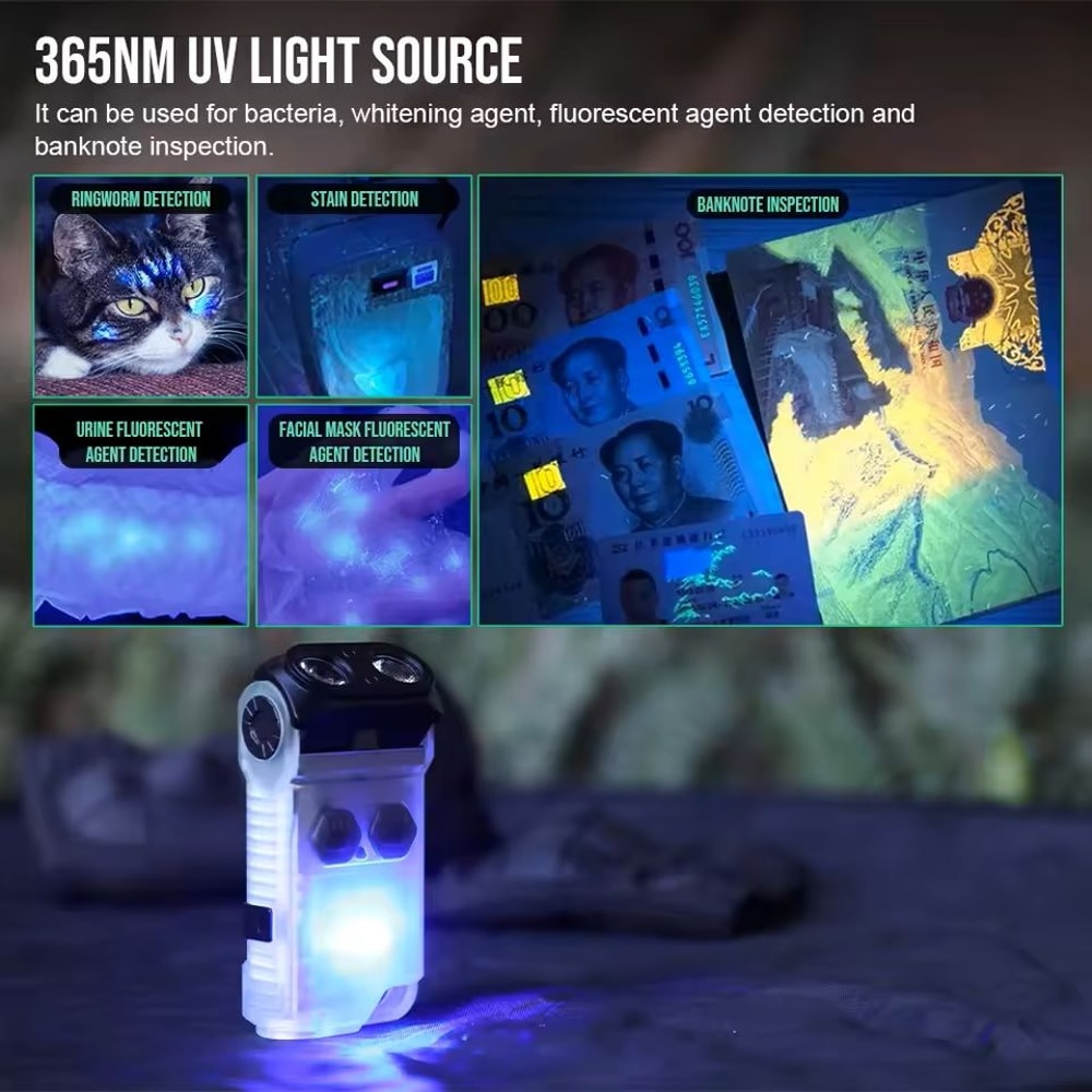 Rechargeable EDC Flashlight With UV Light And Magnetic Base 750 Lumen 4