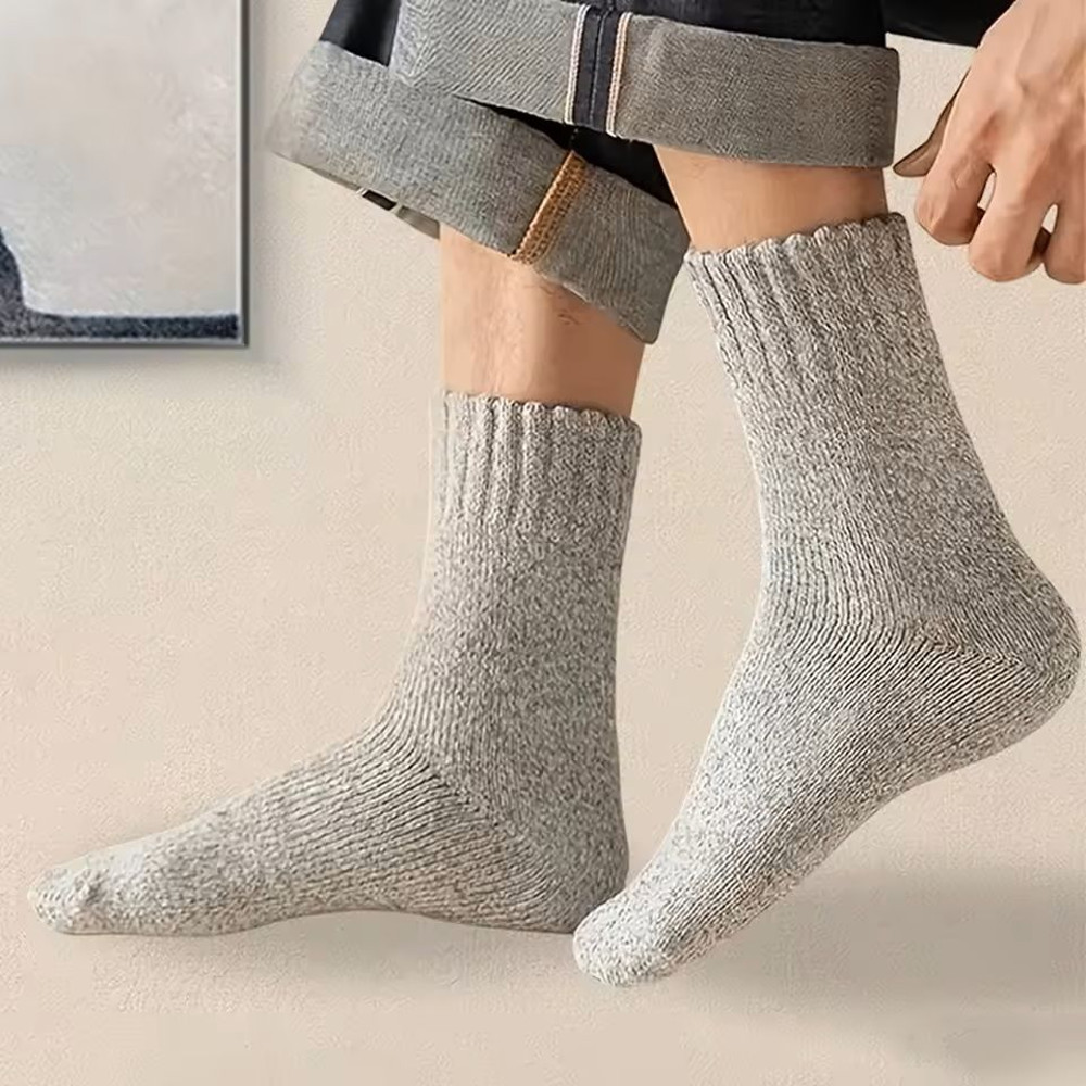 5 Pairs Solid Color Unisex Sports Socks MidCalf Winter Gift Set 4