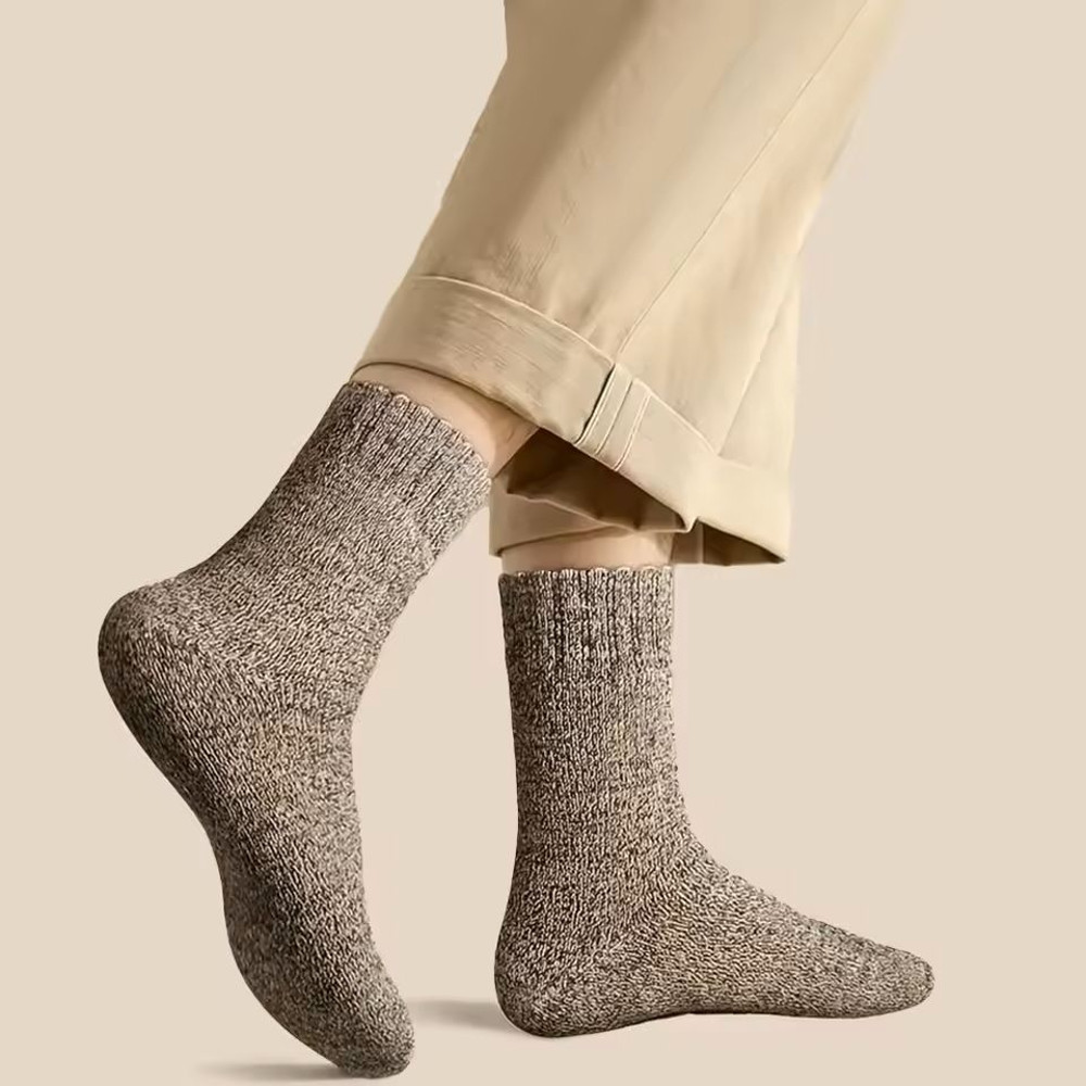 5 Pairs Solid Color Unisex Sports Socks MidCalf Winter Gift Set 5