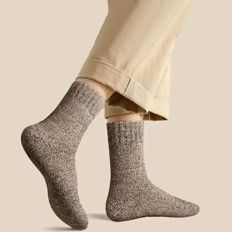 5 Pairs Solid Color Unisex Sports Socks MidCalf Winter Gift Set 5