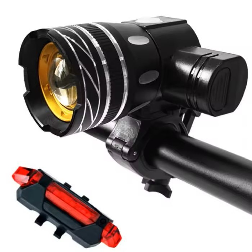 Rechargeable LED Bike Headlight Waterproof Zoomable Cycling Lamp 7