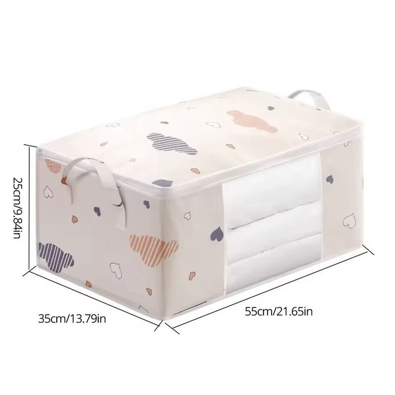 Large Capacity Clothes Storage Bag Foldable Organizer With Zipper And Handles 5