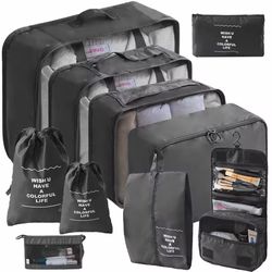 travel luggage organizer set packing cubes and storage bags