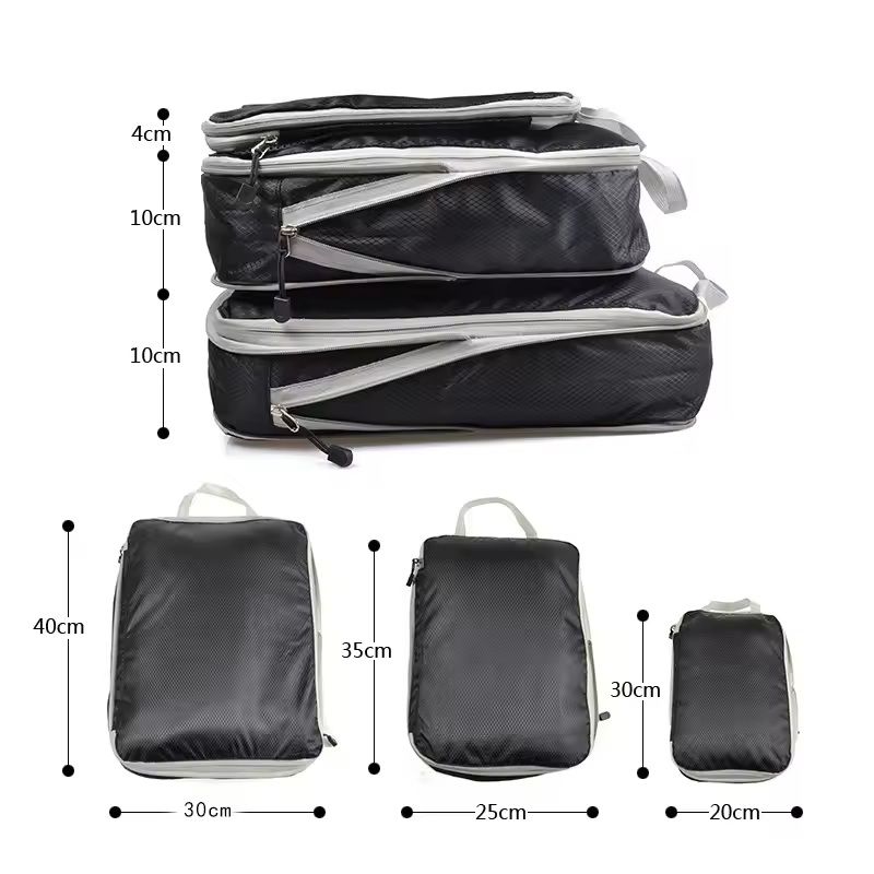 Compressible Travel Packing Cubes Foldable Waterproof Luggage Organizer 5