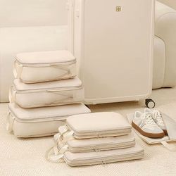 travel compression packing cubes and storage bags organizer set