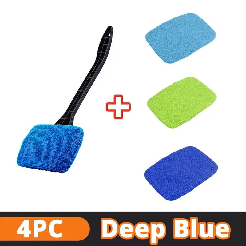 Car Windshield Cleaning Brush Kit With Microfiber Cloth And Long Handle 11