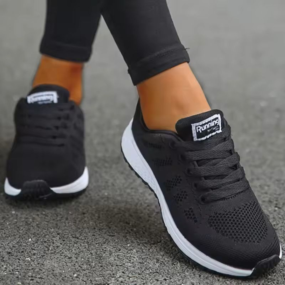 Breathable Mesh LaceUp Womens Sneakers Flat Casual Shoes 0