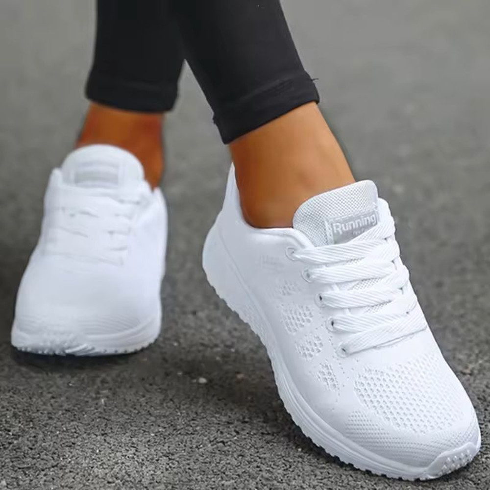 Breathable Mesh LaceUp Womens Sneakers Flat Casual Shoes 1