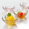 Japanese Style Glass Dessert Plates With Golden Rim Mini Sakura Bowls 2
