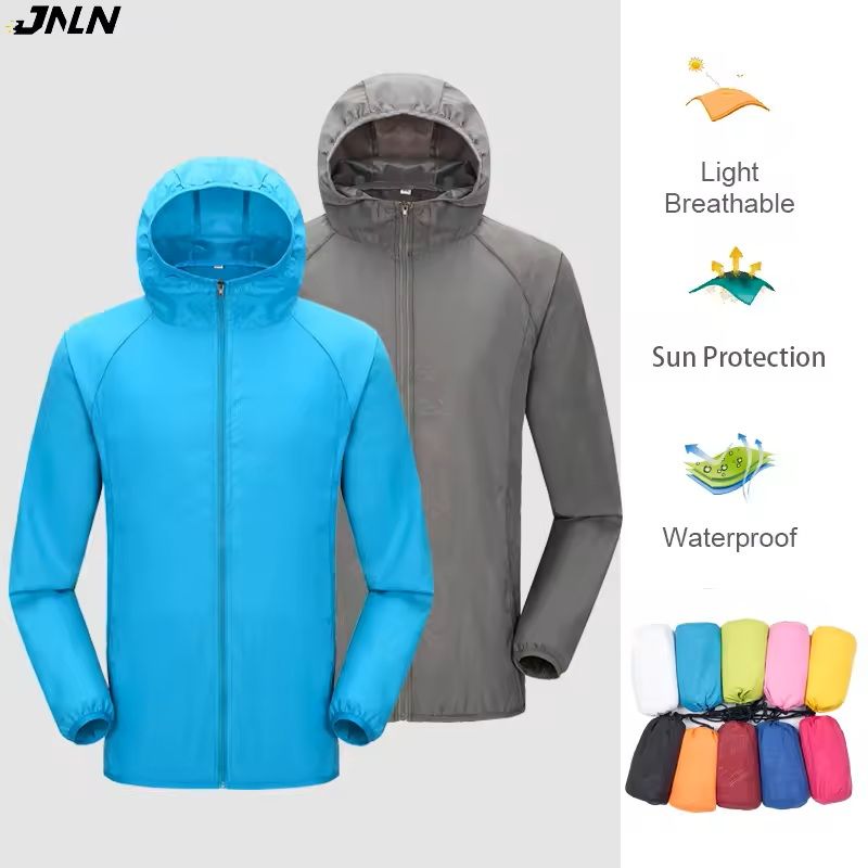 Lightweight Waterproof Camping Jacket With Hood And Pocket 0