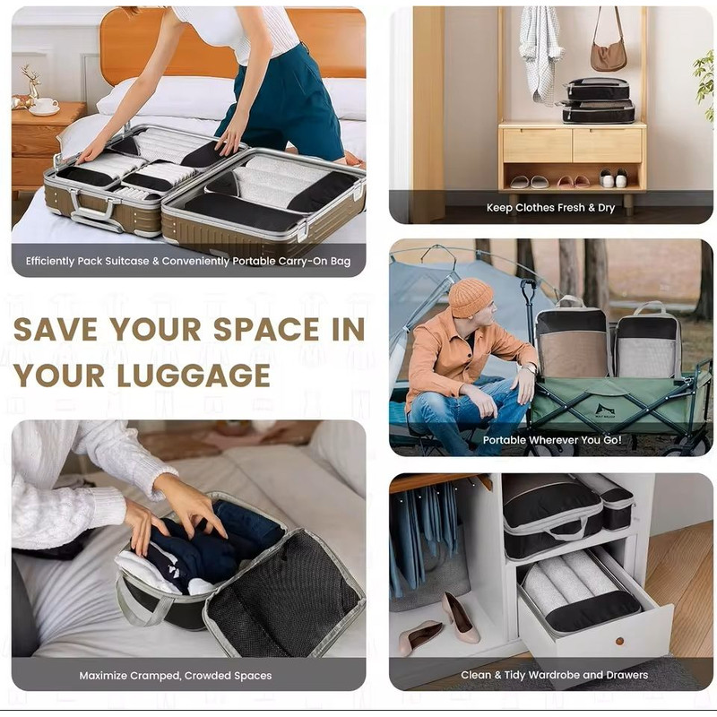 6 Piece Travel Compression Packing Cube Organizer Set 5