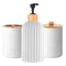 Bathroom Organizer Set Soap Dispenser And Storage Containers 8
