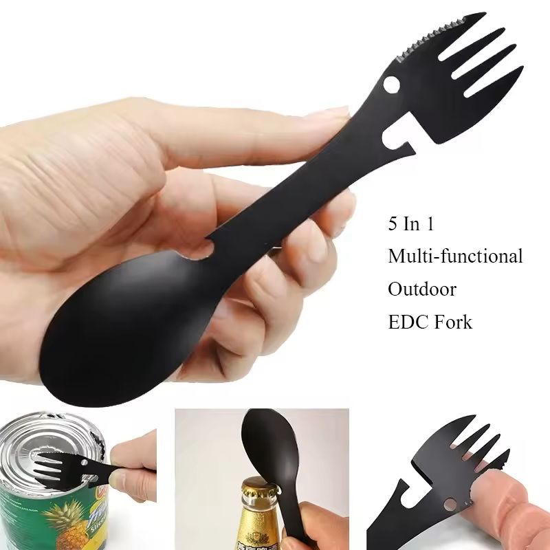 5 In 1 Stainless Steel Camping Survival Tool 0