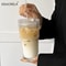 600ML Stripe Glass Coffee Cup With Lid And Straw 1