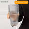 600ML Stripe Glass Coffee Cup With Lid And Straw 6