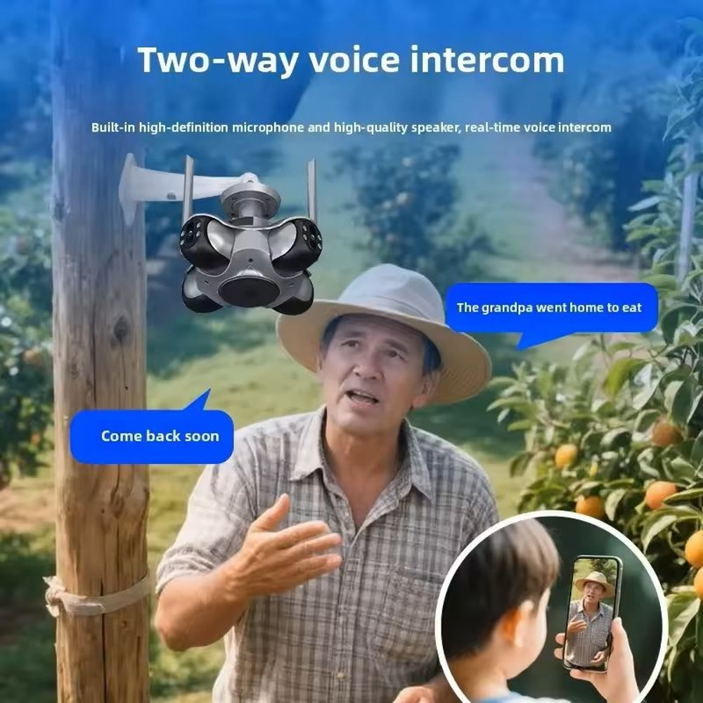 Four Lens WiFi Security Camera With Auto Tracking And PTZ 4