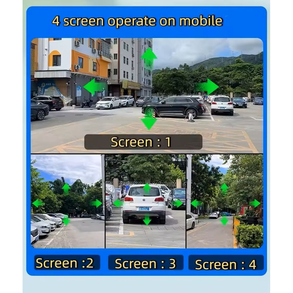 Four Lens WiFi Security Camera With Auto Tracking And PTZ 5