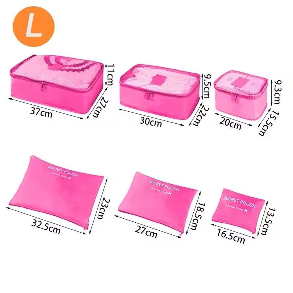 6 Piece Large Travel Organizer Storage Bag Set 8
