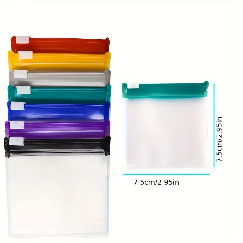 7 Piece Reusable Zippered Pill Pouch Set 1
