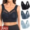 3 Pack Plus Size Seamless Lace Sports Bras 0