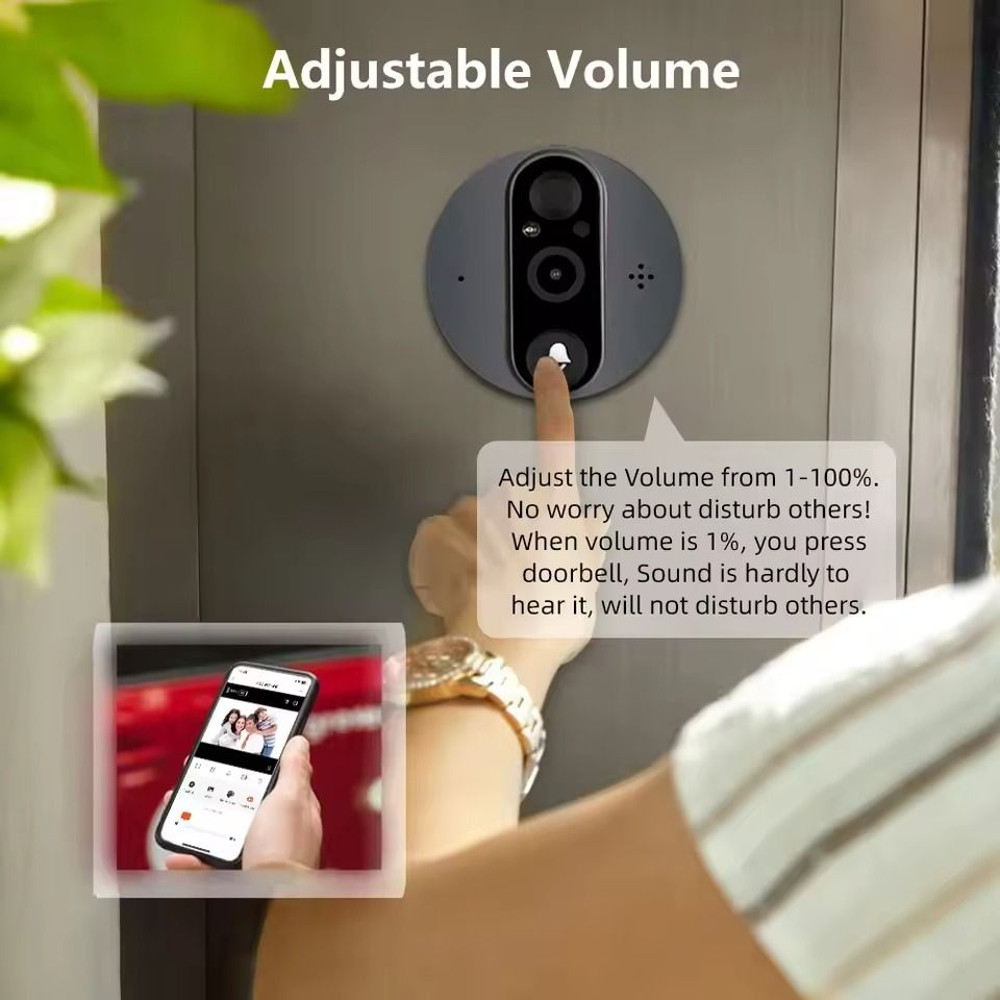 Smart WiFi Door Peephole Camera With Motion Detection 1