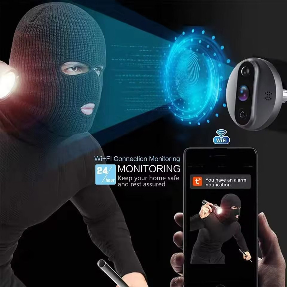 Smart WiFi Door Peephole Camera With Motion Detection 4