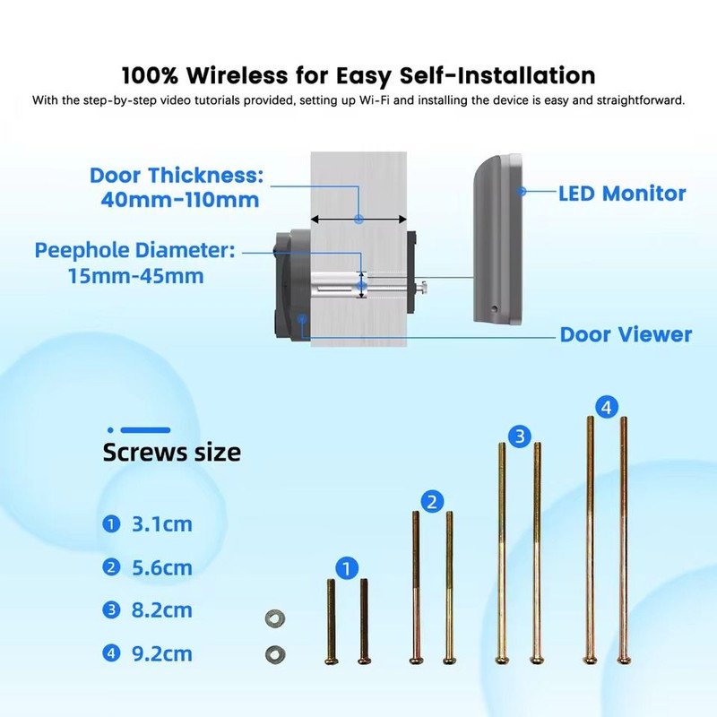 Smart WiFi Door Peephole Camera With Motion Detection 5