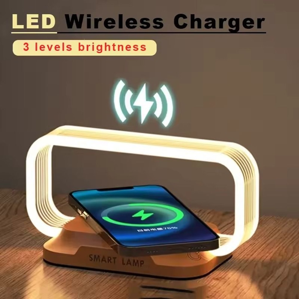 LED Night Light Wireless Charging Stand Desk Lamp And Phone Holder 0