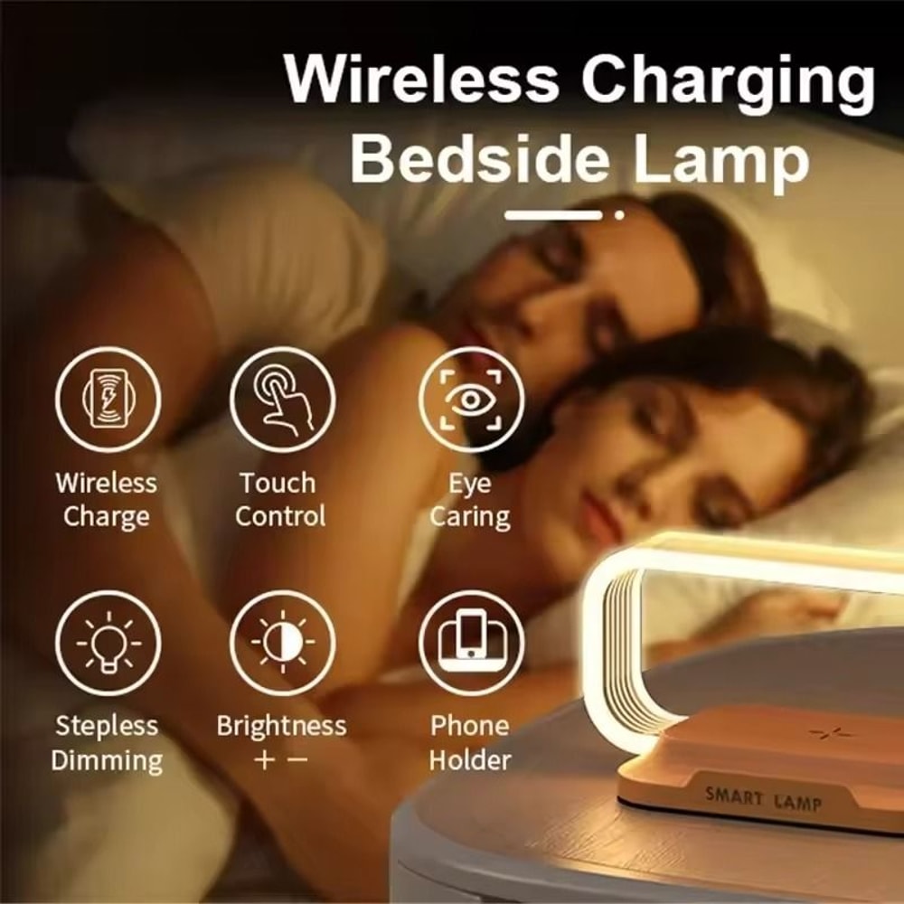 LED Night Light Wireless Charging Stand Desk Lamp And Phone Holder 4