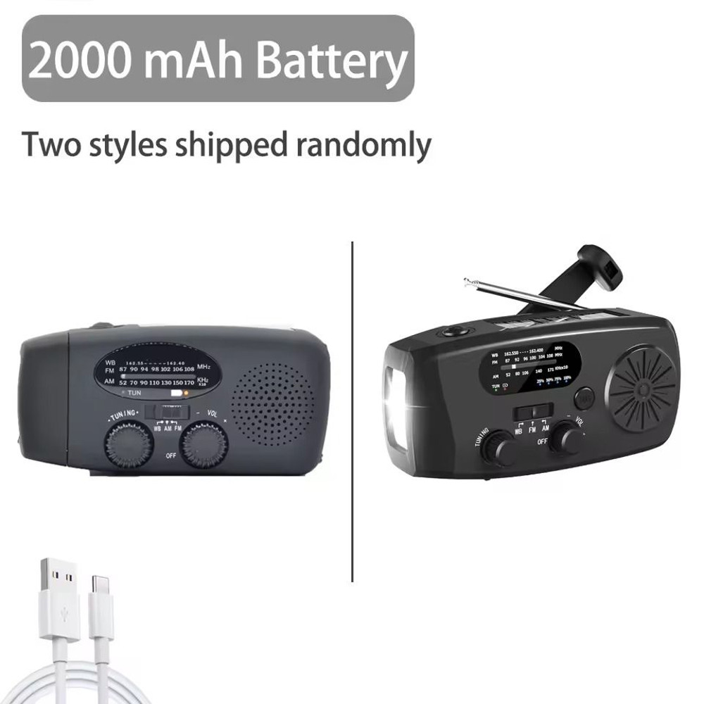 Solar Rechargeable Emergency Radio With LED Light And Hand Crank For Outdoor Adventures 8