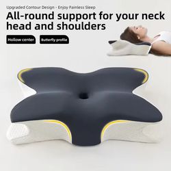 butterfly memory foam orthopedic pillow with neck support and slow rebound foam