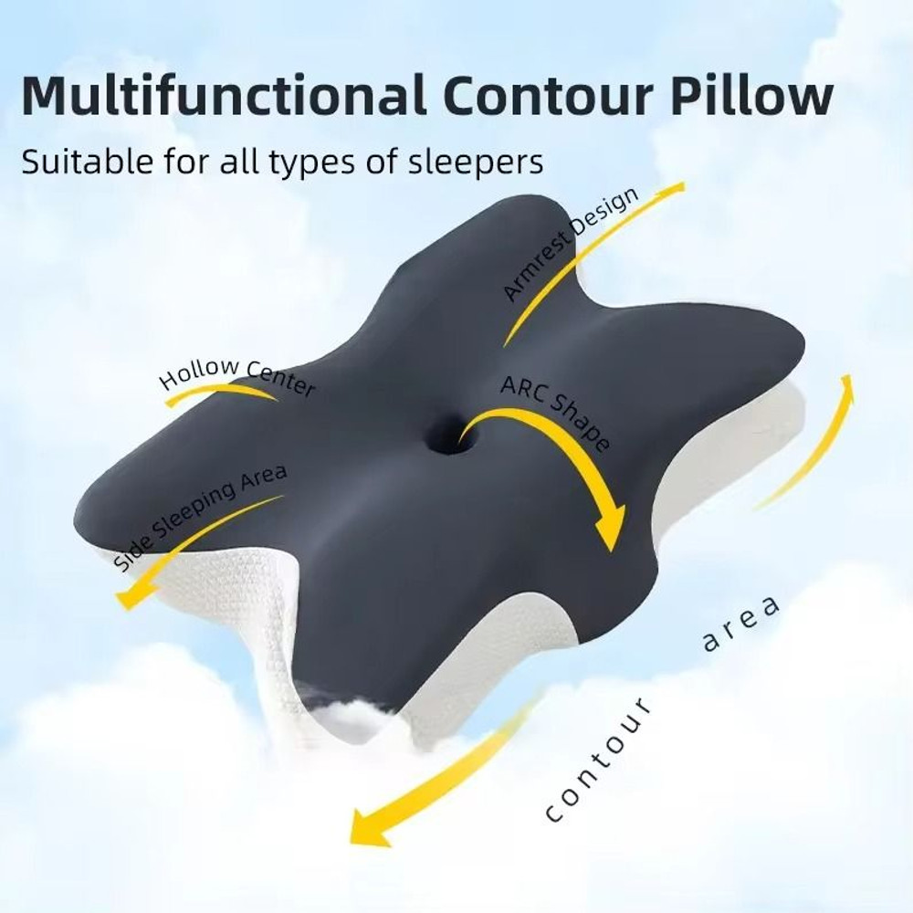 Butterfly Memory Foam Orthopedic Pillow With Neck Support And Slow Rebound Foam 1