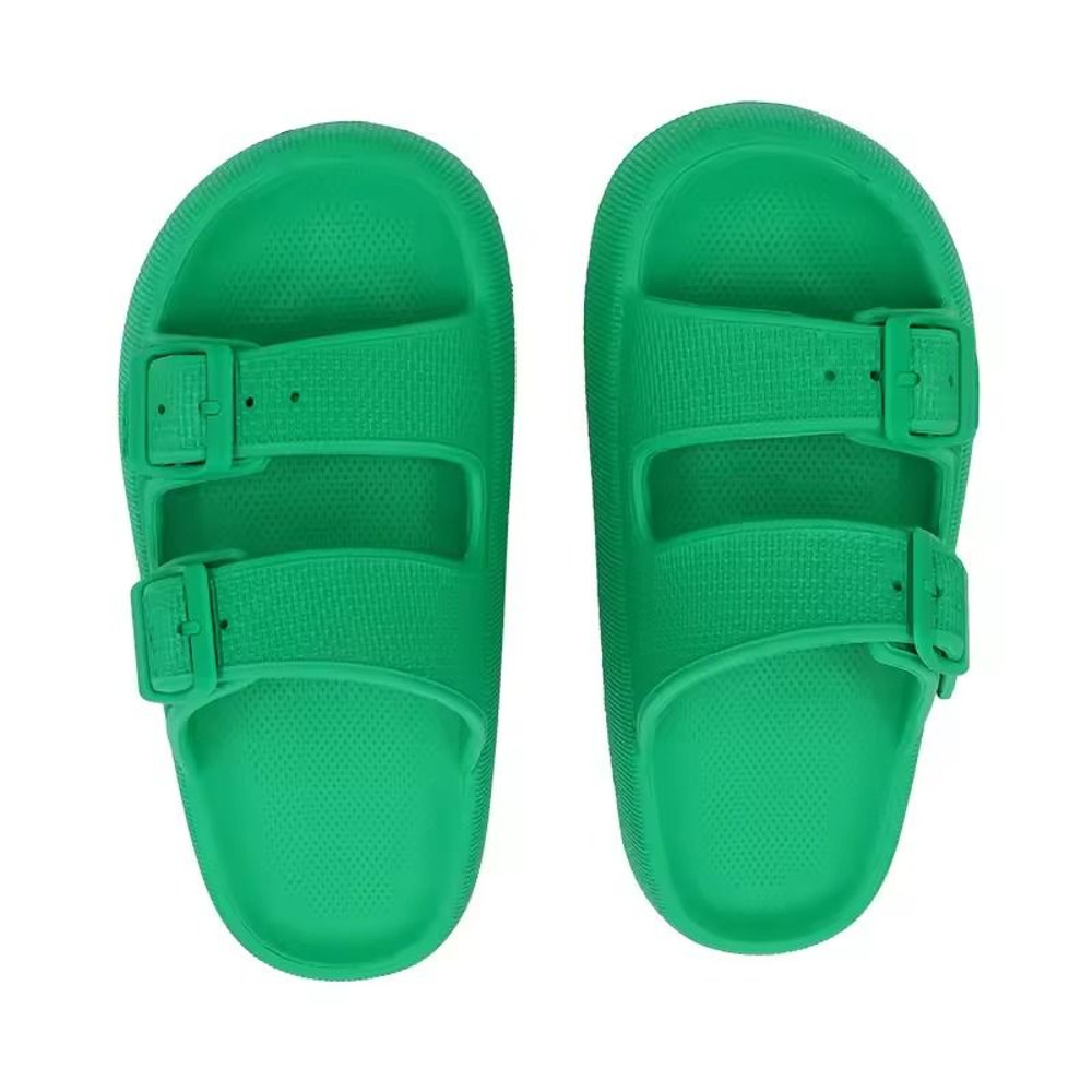 Womens Soft Platform Cloud Slides With Double Buckle 10