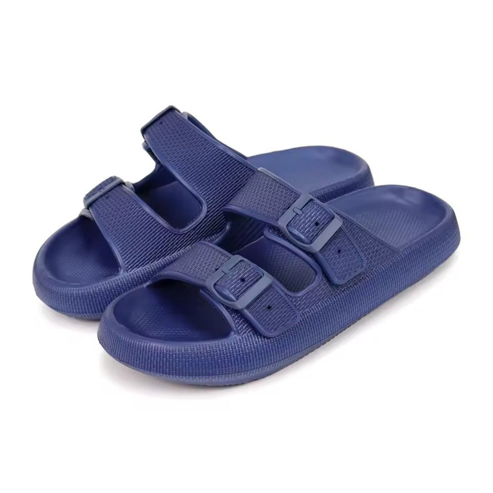 Womens Soft Platform Cloud Slides With Double Buckle 11