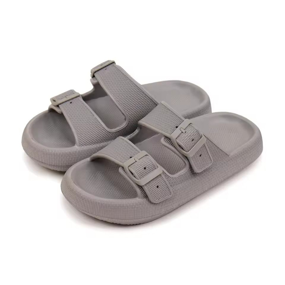 Womens Soft Platform Cloud Slides With Double Buckle 12