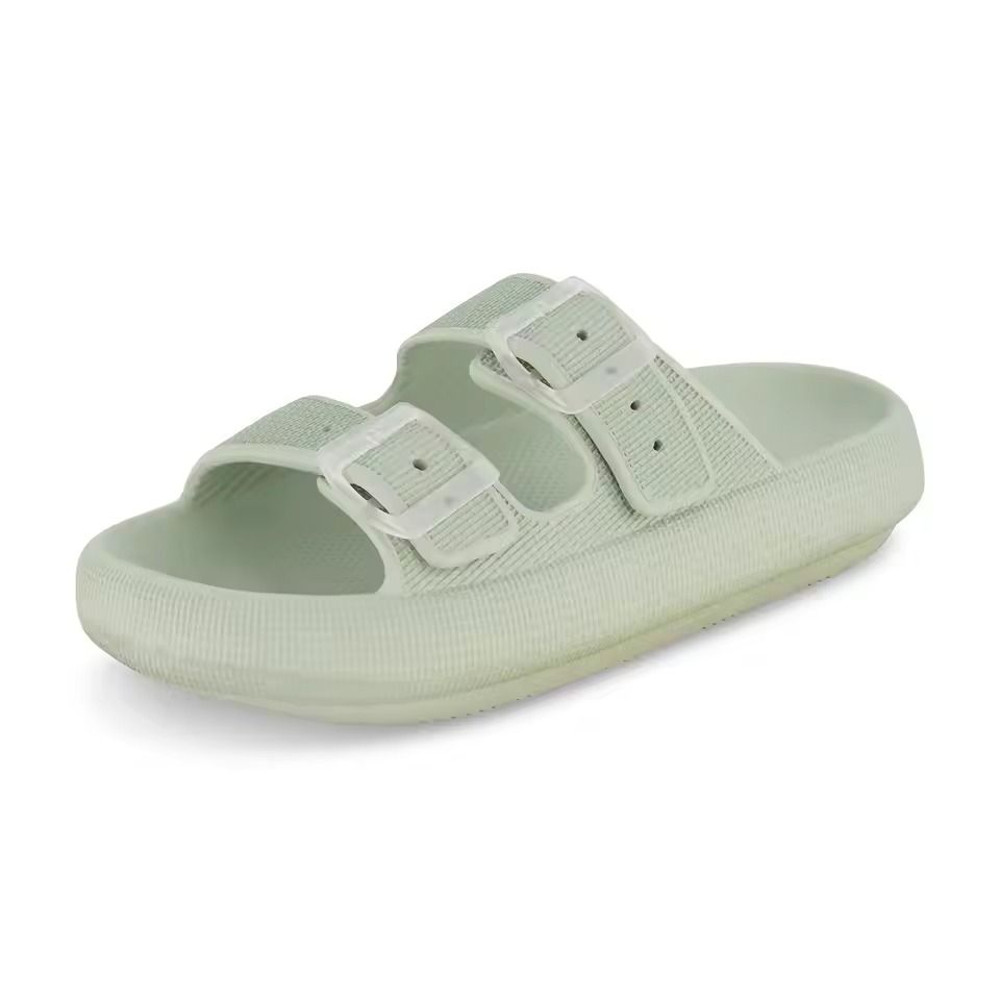 Womens Soft Platform Cloud Slides With Double Buckle 1